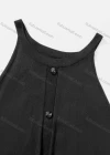 Wholesale Women's Casual Button Front Round Neck Plain Tank Maxi Dress - Liuhuamall