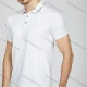 Wholesale Men's Casual Plain Letter Neck Short Sleeve Split Side Polo Shirt LF007# White Clothing Wholesale Market Liuhua