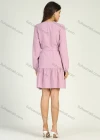 Wholesale Women's Causal V Neck Long Sleeve Belted Short Wrap Dress - Liuhuamall