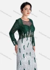 Wholesale Women's Elegant Crew Neck Rhinestone Stiching Color Evening Dress - Liuhuamall