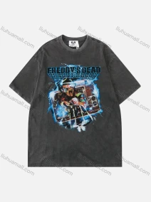 Wholesale Unisex Fashion Distressed Crew Neck Loose Fit Graphic 100%Cotton Short Sleeve Tee QX27#, LIUHUA CLOTHING WHOLESALE
