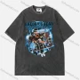 Wholesale Unisex Fashion Distressed Crew Neck Loose Fit Graphic 100%Cotton Short Sleeve Tee QX27# preview