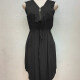 Women's Casual V Neck Half-zip Sleeveless Drawstring Curved Hem Midi Dress 10# Clothing Wholesale Market -LIUHUA