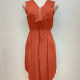 Women's Casual V Neck Half-zip Sleeveless Drawstring Curved Hem Midi Dress 18# Clothing Wholesale Market -LIUHUA