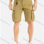Wholesale Men's Casual Flap Pocket Zip Decor Plain Cargo Shorts With Belt 9382# preview