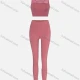 Wholesale Women's Sporty Quick Dry Sheer Lace Tank Top & Patch Pocket Leggings Set 9990# Pink Clothing Wholesale Market Liuhua