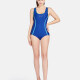Women's Plain Cut Out Back One Piece Tank Swimsuit 9006# Blue Clothing Wholesale Market -LIUHUA