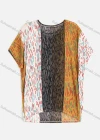 Wholesale Women's Splicing Rib Knit Round Neck Short Sleeve Drop Shoulder Knit Top - Liuhuamall