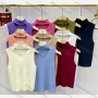 Wholesale Women's Casual Plain High Neck Hollow Out Tank Top preview