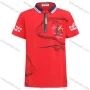 Wholesale Boy's Casual Letter Print Embroidered Quarter Zip Short Sleeve Polo Shirt preview