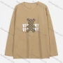 Wholesale Women's Casual Crew Neck Long Sleeve Bear Graphic Letter Blouse 2304# preview