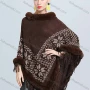 Wholesale Women's Casual Batwing Sleeve Vintage Print Fringe Trim Poncho preview