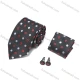Wholesale Men's Business Formal Polka Dot Contrast Ties & Pocket Square & Cufflinks Sets Black Clothing Wholesale Market Liuhua