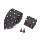 Men's Business Formal Polka Dot Contrast Ties & Pocket Square & Cufflinks Sets Black Clothing Wholesale Market -LIUHUA
