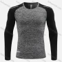Wholesale Men's Athletic Workout Round Neck Long Sleeve Compression Shirts 857# preview