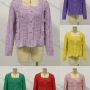 Wholesale Women's Casual Square Neck Long Sleeve Cable Knit Plain Pullover Sweater preview