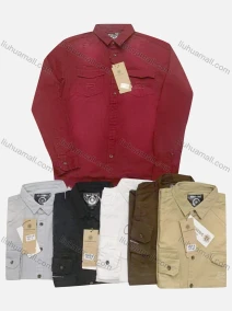 Wholesale Men's Casual Collared Long Sleeve Plain Button Down Shirt, LIUHUA CLOTHING WHOLESALE