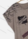 Wholesale Women's Summer Letter Graphic Print Drop Sleeve Round Neck Tee - Liuhuamall