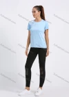 Wholesale Women's Sporty Crew Neck Short Sleeve Plain Striped Decor Quick-dry Breathable Athletic T-shirt - Liuhuamall