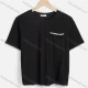 Wholesale Women's Casual Plain Short Sleeve Crew Neck Stitch Trim Patch Pocket Tee 2087# Black Clothing Wholesale Market Liuhua