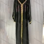 Wholesale Women's Casual Muslim Islamic V Neck Plain Rhinestone Decor Maxi Abaya Dress preview