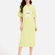 Women's Casual Star Short Sleeve Crew Neck Split Side Dress EG-3486# 80# Clothing Wholesale Market -LIUHUA