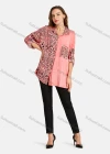Wholesale Women's Casual Shirt Collar Long Sleeve Fake Pocket Button Front Leopard Print Tunic - Liuhuamall