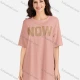 Wholesale Women's Casual Letter Round Neck Short Sleeve Tunic 3509# 3# Clothing Wholesale Market Liuhua