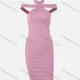 Wholesale Women's Sexy Halter Cross Straps Plain Bodycon Dress 60# Clothing Wholesale Market Liuhua