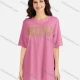 Wholesale Women's Casual Letter Round Neck Short Sleeve Tunic 3509# 8# Clothing Wholesale Market Liuhua