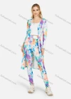 Wholesale Women's Tie Dye Cardigan With High Waist Leggings 3 Piece Set - Liuhuamall