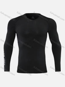 Wholesale Men's Athletic Workout Round Neck Long Sleeve Compression Shirts 227#, LIUHUA CLOTHING WHOLESALE