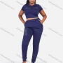 Wholesale Women's Summer Gym Training Sport Crop Top Letter Prints Slim Fit Plants Set preview