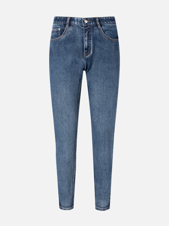 Men's Casual Plain Slim Fit Pockets Zip Denim Jeans 3180#, Clothing Wholesale Market -LIUHUA, Jeans%20%26%20Denim