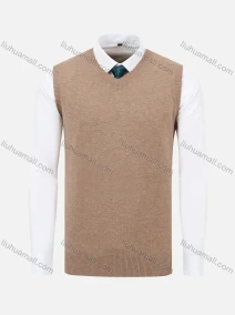 Wholesale Men's Classic Plain V Neck Sleeveless Jumpers Knit Sweater Vests, LIUHUA CLOTHING WHOLESALE
