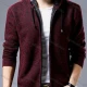 Wholesale Men's Casual Drawstring Long Sleeve Zip Hooded Sweater Knitted Jacket Maroon Clothing Wholesale Market Liuhua