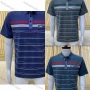 Wholesale Men's Casual Short Sleeve Striped Print Button Front Polo Shirts preview