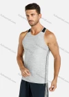 Wholesale Men's Sporty Plain Racerback Round Neck Slim Fit Stretch Tank Top - Liuhuamall