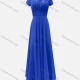 Wholesale Women's Glamorous Plain Bateau Neck Short Sleeve Appliques Lace Pearl Decor Bridesmaid Dress XF-A200# Blue Clothing Wholesale Market Liuhua