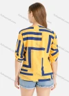 Wholesale Women's Chiffon Striped V Neck Ruffle Trim Long Sleeve Blouse - Liuhuamall