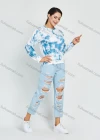 Wholesale Women's Casual Crew Neck Pullover Long Sleeve Regular Fit Tie Dye T-shirt - Liuhuamall