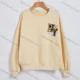 Wholesale Women's Letter Round Neck Long Sleeve Drop Shoulder Casual Pullover Sweatshirt J-8202# Beige Guangzhou Clothing Wholesale Market & Suppliers -LIUHUAMALL