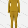 Wholesale Women's Casual Long Sleeve Ruffle Trim Plain Top&Sweatpant Sets 8392# preview