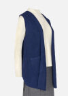 Wholesale Women's Plain Sleeveless Rib-knit Trim Hooded Button Decor Cardigan - Liuhuamall
