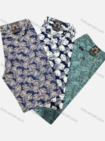 Wholesale Men's Casual Leaf Print Pockets Shorts, LIUHUA CLOTHING WHOLESALE