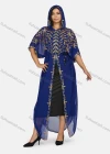 Wholesale Women's Vintage Islamic Muslim Khimar Jellabiya Arabic Dubai Sequin Hooded Kaftan Cloak - Liuhuamall