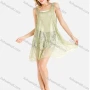 Wholesale Women's Casual Sleeveless Floral Weave&Lace Asymmetrical Hem Cover Up preview