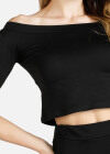Wholesale Women's Off-Shoulder Neckline Top With Pencil Skirt 2 Piece Set - Liuhuamall