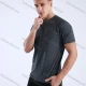 Wholesale Men's Athletic Workout Breathable Quick Dry Short Sleeve T-shirt B90082# Dim Gray Clothing Wholesale Market Liuhua