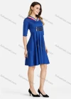 Wholesale Women's V Neck Half Sleeve Rhinestone A Line Pleated Knee Length Dress - Liuhuamall